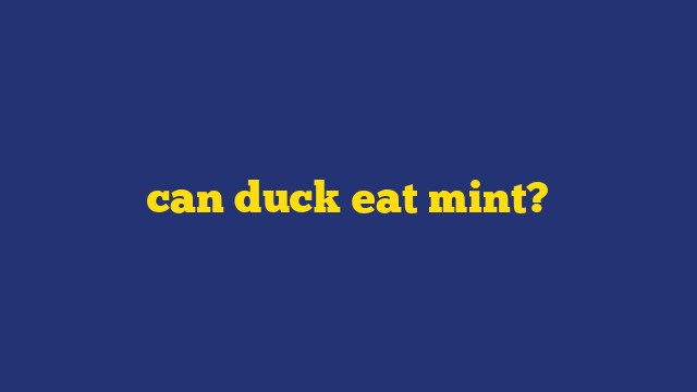 can duck eat mint?